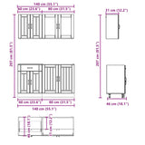 4 Piece Kitchen Cabinet Set Kalmar High Gloss White Engineered Wood