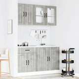 4 Piece Kitchen Cabinet Set Kalmar Concrete Grey Engineered Wood