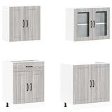 4 Piece Kitchen Cabinet Set Kalmar Grey Sonoma Engineered Wood