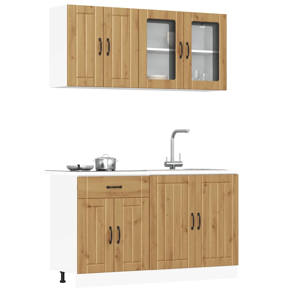 4 Piece Kitchen Cabinet Set Kalmar Artisan Oak Engineered Wood