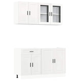 4 Piece Kitchen Cabinet Set Kalmar High Gloss White Engineered Wood