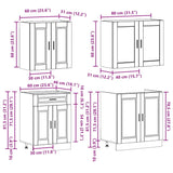 4 Piece Kitchen Cabinet Set Kalmar High Gloss White Engineered Wood