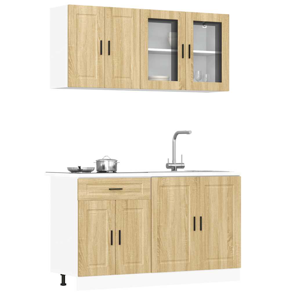 4 Piece Kitchen Cabinet Set Kalmar Sonoma Oak Engineered Wood