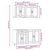 4 Piece Kitchen Cabinet Set Kalmar Concrete Grey Engineered Wood