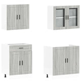 4 Piece Kitchen Cabinet Set Kalmar Grey Sonoma Engineered Wood