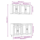 4 Piece Kitchen Cabinet Set Kalmar Grey Sonoma Engineered Wood