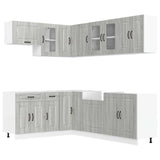 11 Piece Kitchen Cabinet Set Kalmar Grey Sonoma Engineered Wood