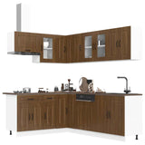 11 Piece Kitchen Cabinet Set Kalmar Brown Oak Engineered Wood