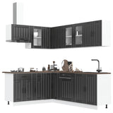 11 Piece Kitchen Cabinet Set Lucca Black Engineered Wood