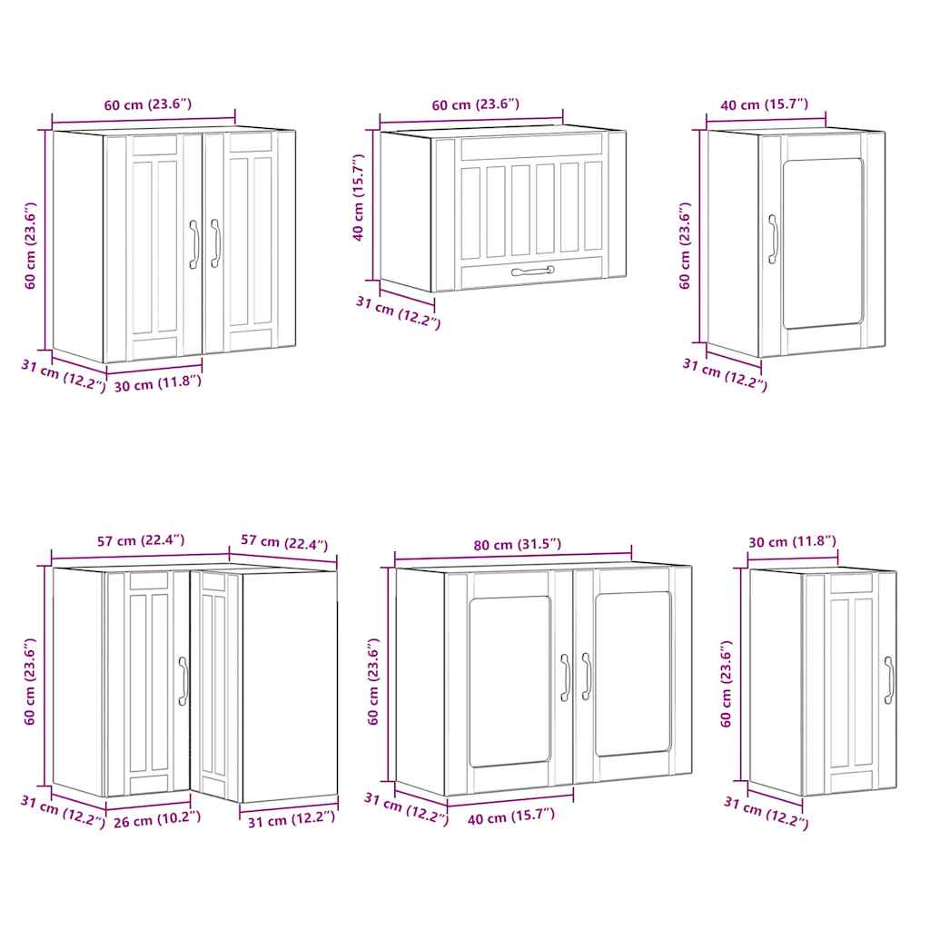 11 Piece Kitchen Cabinet Set Lucca Sonoma Oak Engineered Wood