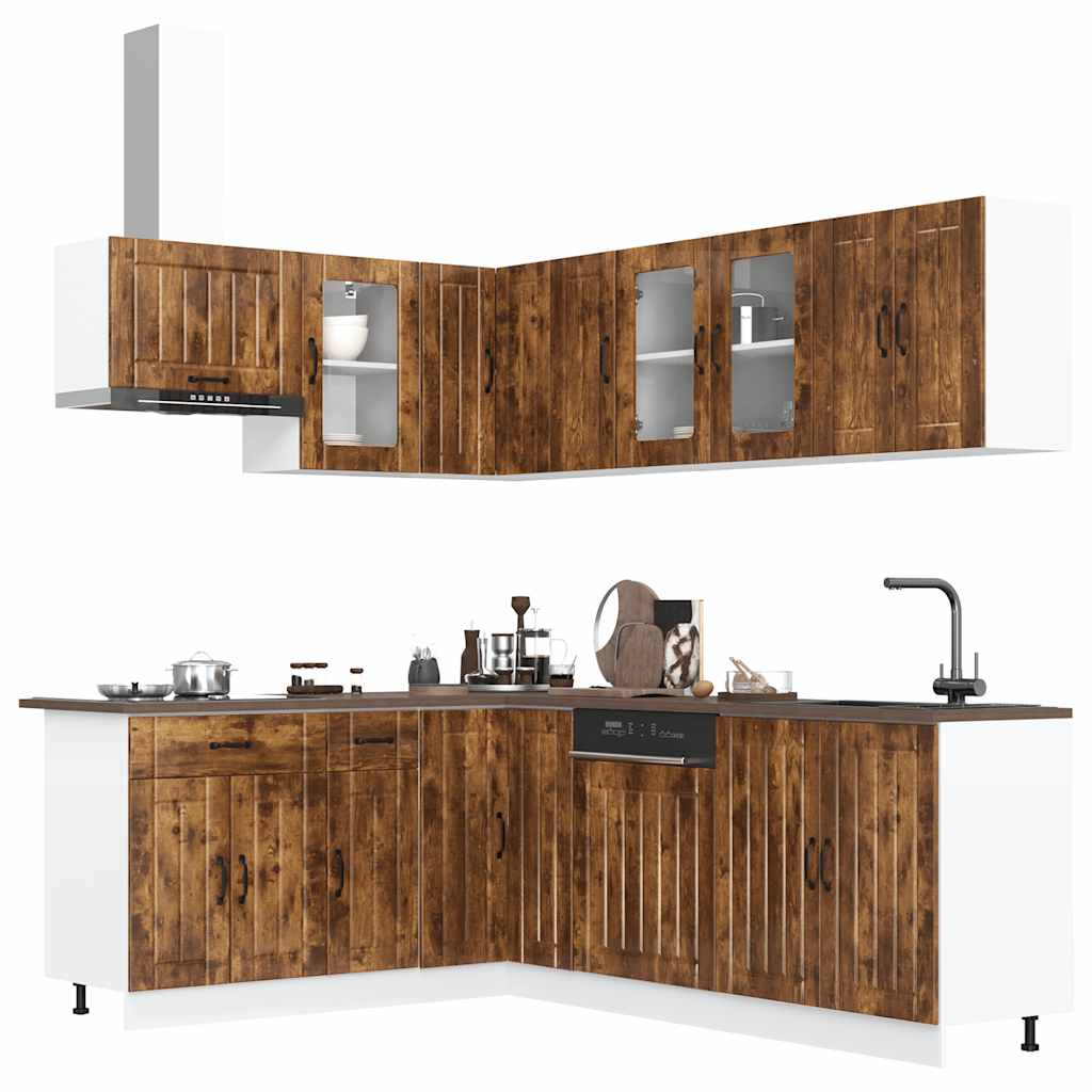 11 Piece Kitchen Cabinet Set Lucca Smoked Oak Engineered Wood