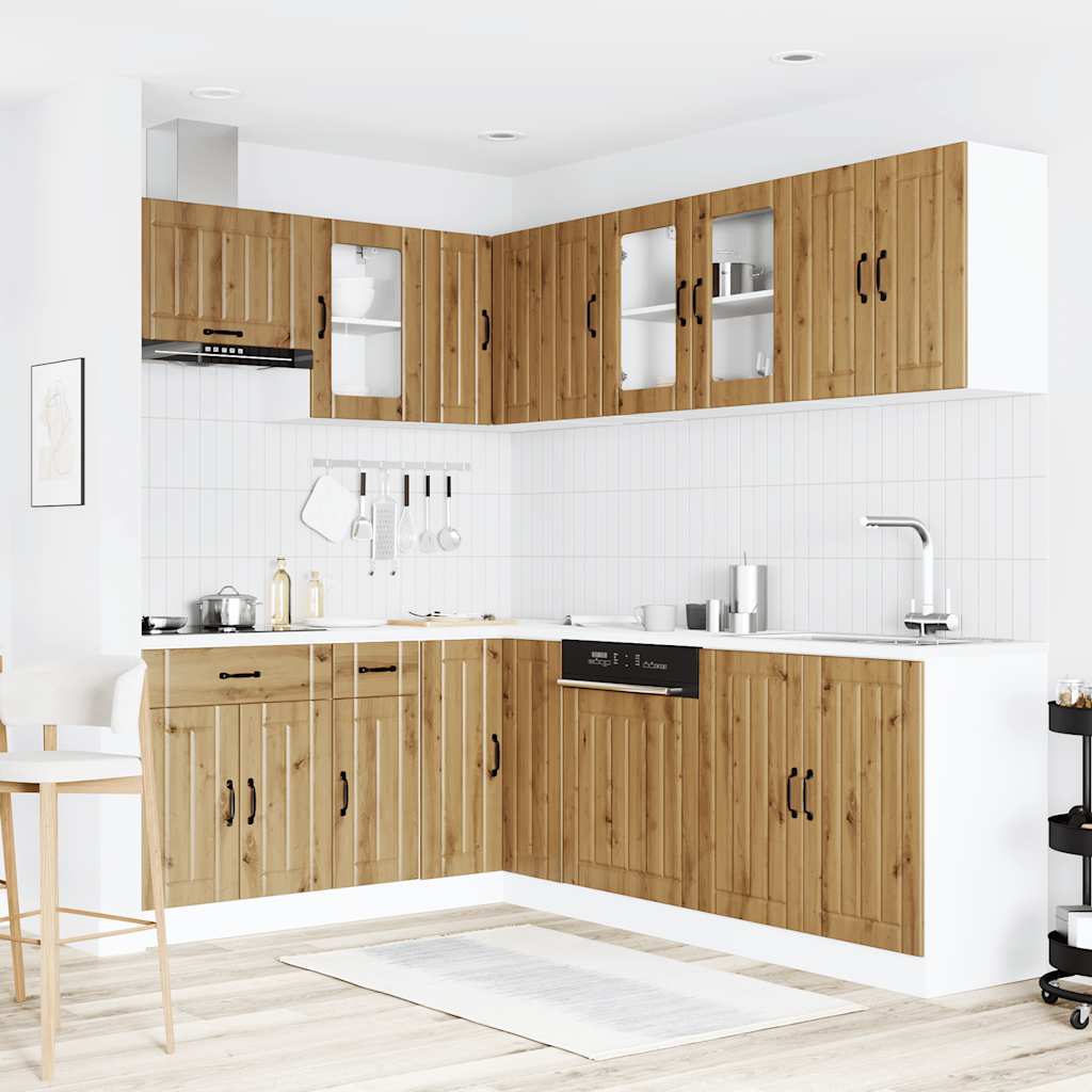 11 Piece Kitchen Cabinet Set Lucca Artisan Oak Engineered Wood