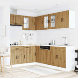 11 Piece Kitchen Cabinet Set Lucca Artisan Oak Engineered Wood