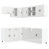 11 Piece Kitchen Cabinet Set Porto Gloss White Engineered Wood