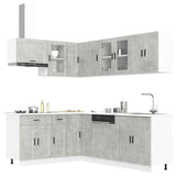 11 Piece Kitchen Cabinet Set Porto Concrete Grey Engineered Wood