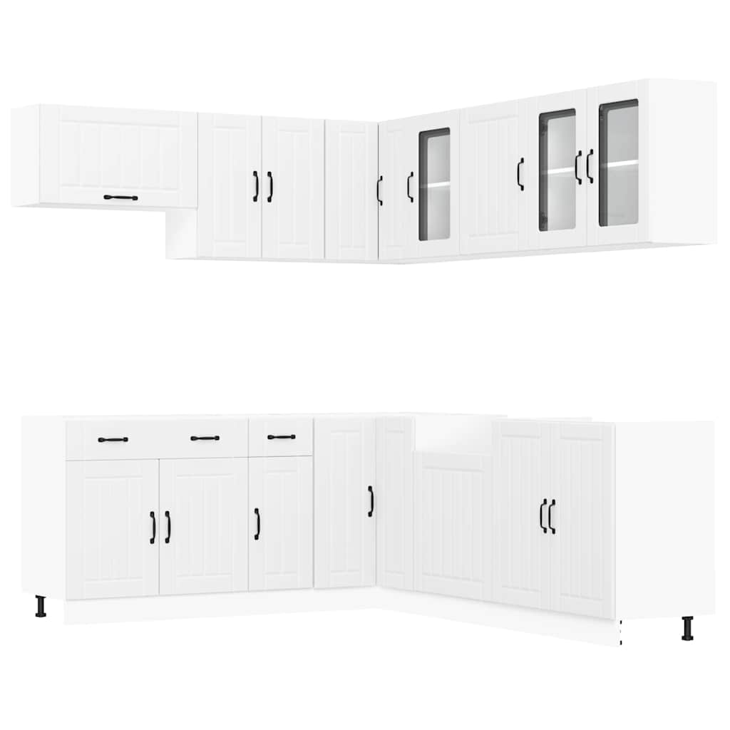 11 Piece Kitchen Cabinet Set Lucca White Engineered Wood