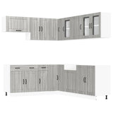 11 Piece Kitchen Cabinet Set Lucca Grey Sonoma Engineered Wood