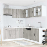 11 Piece Kitchen Cabinet Set Lucca Grey Sonoma Engineered Wood