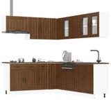 11 Piece Kitchen Cabinet Set Lucca Brown Oak Engineered Wood