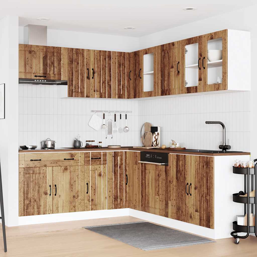 11 Piece Kitchen Cabinet Set Lucca Old Wood Engineered Wood