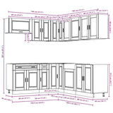 11 Piece Kitchen Cabinet Set Porto White Engineered Wood