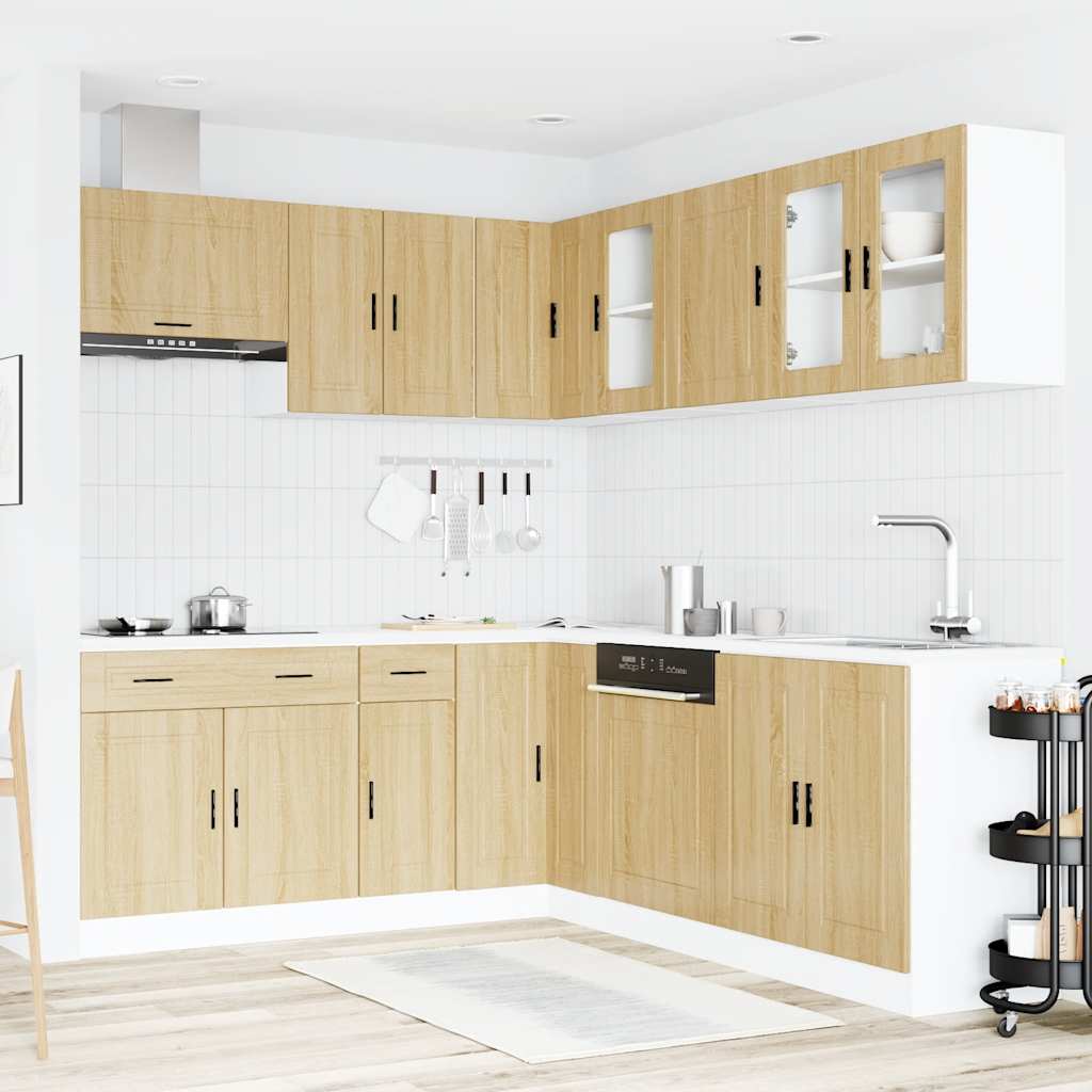 11 Piece Kitchen Cabinet Set Porto Sonoma Oak Engineered Wood