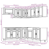 11 Piece Kitchen Cabinet Set Porto Concrete Grey Engineered Wood