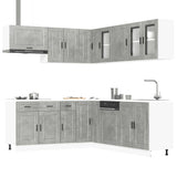 11 Piece Kitchen Cabinet Set Porto Concrete Grey Engineered Wood