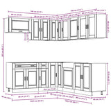 11 Piece Kitchen Cabinet Set Porto Smoked Oak Engineered Wood