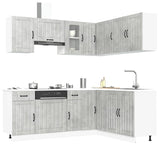 11 Piece Kitchen Cabinet Set Kalmar Concrete Grey Engineered Wood