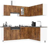 11 Piece Kitchen Cabinet Set Kalmar Smoked Oak Engineered Wood