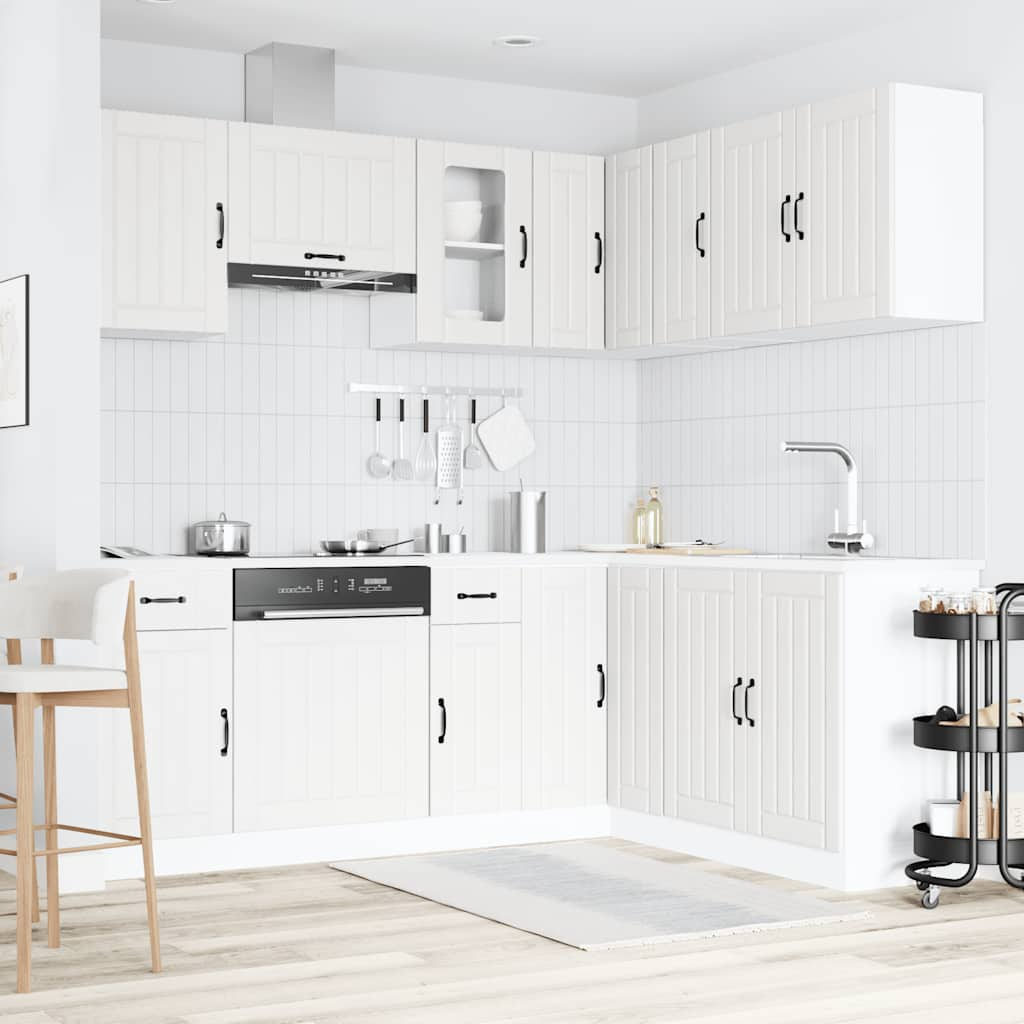 11 Piece Kitchen Cabinet Set Lucca White Engineered Wood