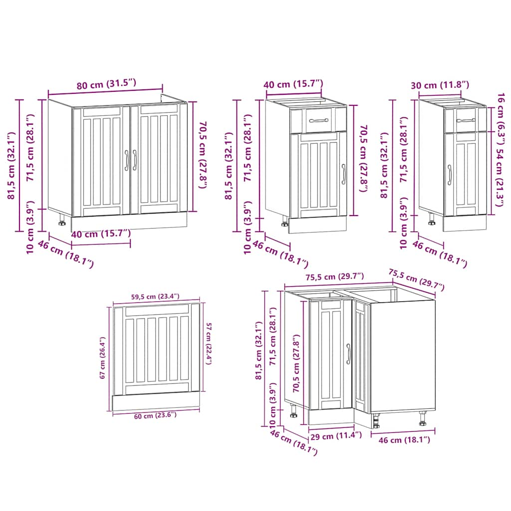 11 Piece Kitchen Cabinet Set Lucca Gloss White Engineered Wood