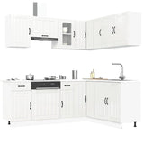 11 Piece Kitchen Cabinet Set Lucca Gloss White Engineered Wood