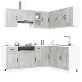 11 Piece Kitchen Cabinet Set Lucca Concrete Grey Engineered Wood