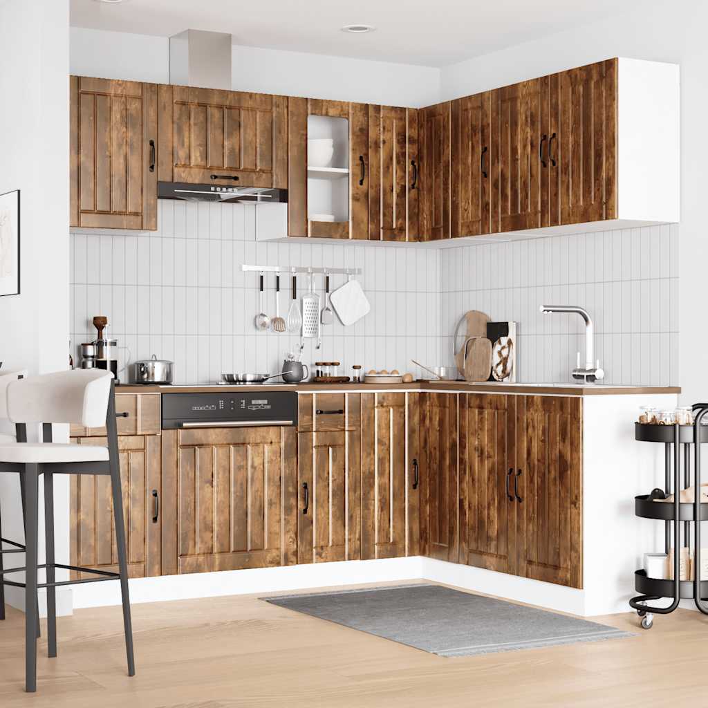 11 Piece Kitchen Cabinet Set Lucca Smoked Oak Engineered Wood