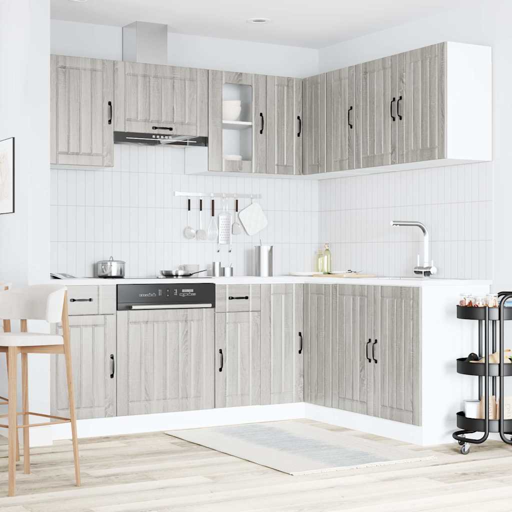 11 Piece Kitchen Cabinet Set Lucca Grey Sonoma Engineered Wood