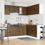 11 Piece Kitchen Cabinet Set Lucca Brown Oak Engineered Wood