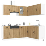 11 Piece Kitchen Cabinet Set Lucca Artisan Oak Engineered Wood