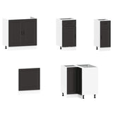 11 Piece Kitchen Cabinet Set Porto Black Engineered Wood