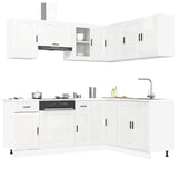 11 Piece Kitchen Cabinet Set Porto Gloss White Engineered Wood