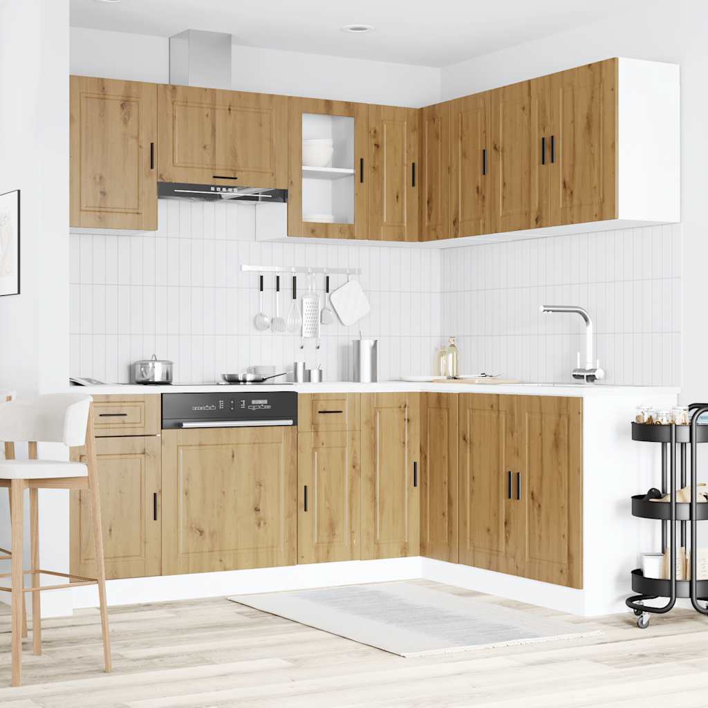 11 Piece Kitchen Cabinet Set Porto Artisan Oak Engineered Wood