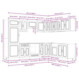 14 Piece Kitchen Cabinet Set Kalmar White Engineered Wood