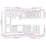 14 Piece Kitchen Cabinet Set Kalmar Grey Sonoma Engineered Wood