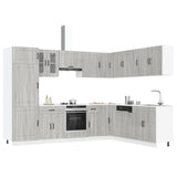 14 Piece Kitchen Cabinet Set Kalmar Grey Sonoma Engineered Wood