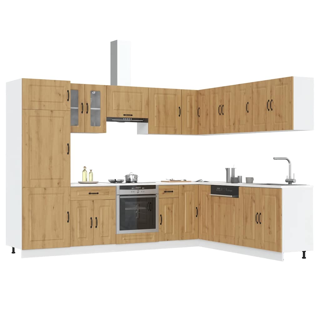 14 Piece Kitchen Cabinet Set Kalmar Artisan Oak Engineered Wood