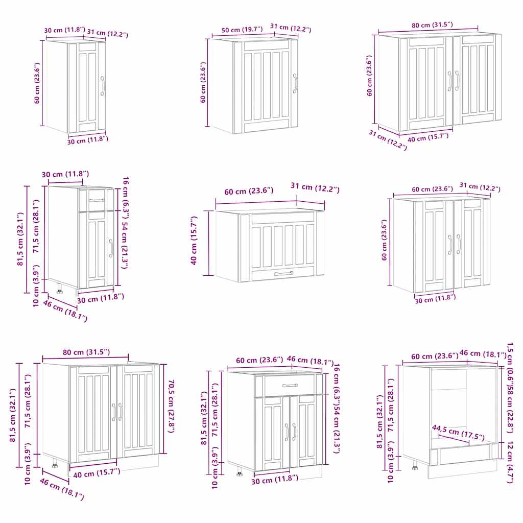 14 Piece Kitchen Cabinet Set Lucca White Engineered Wood