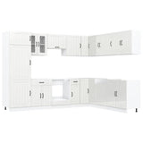 14 Piece Kitchen Cabinet Set Lucca Gloss White Engineered Wood