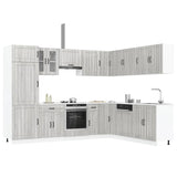 14 Piece Kitchen Cabinet Set Lucca Grey Sonoma Engineered Wood