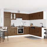 14 Piece Kitchen Cabinet Set Lucca Brown Oak Engineered Wood